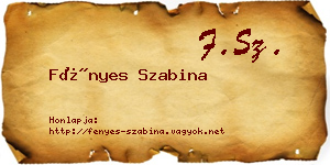 Fényes Szabina névjegykártya