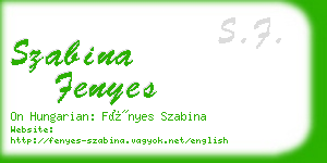 szabina fenyes business card